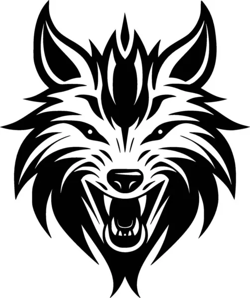 Stock vector Wolf - minimalist and flat logo - vector illustration