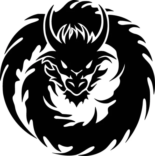Dragon Minimalistické Ploché Logo Vektorová Ilustrace — Stockový vektor