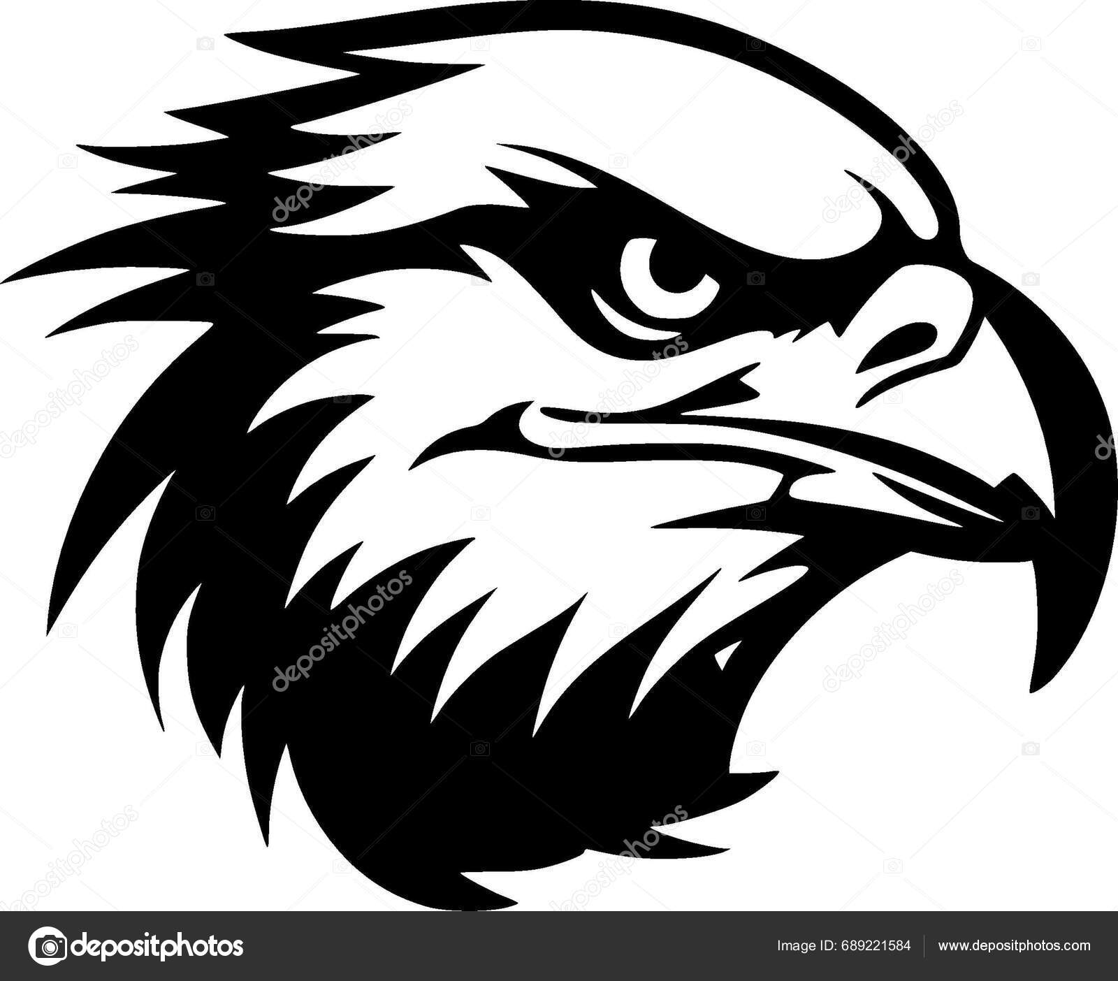 Eagle Black White Vector Illustration Stock Vector by ©CreativeOasis