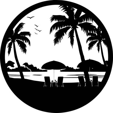 Plaj - yüksek kalite vektör logosu - t-shirt grafiği için ideal vektör çizimi
