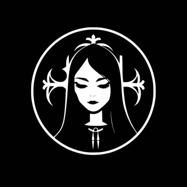 Gotik - minimalist ve basit silüet - vektör çizimi