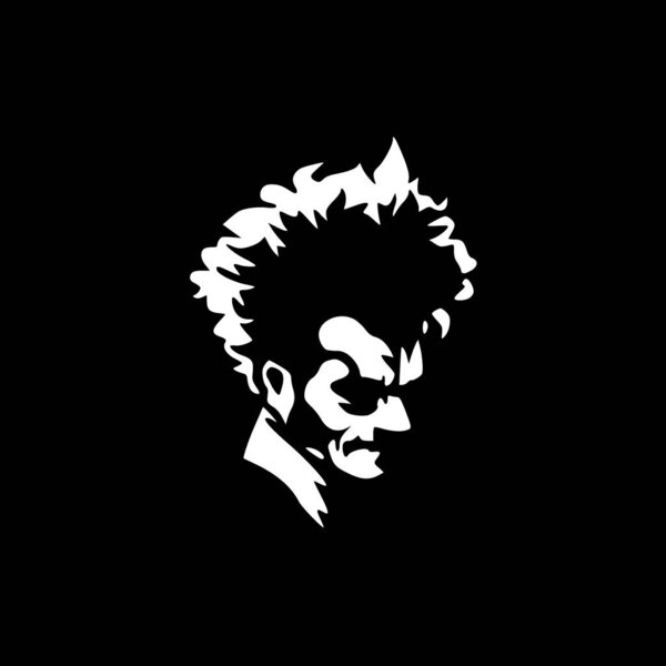 Клоун - минималистский и плоский логотип - векторная иллюстрация