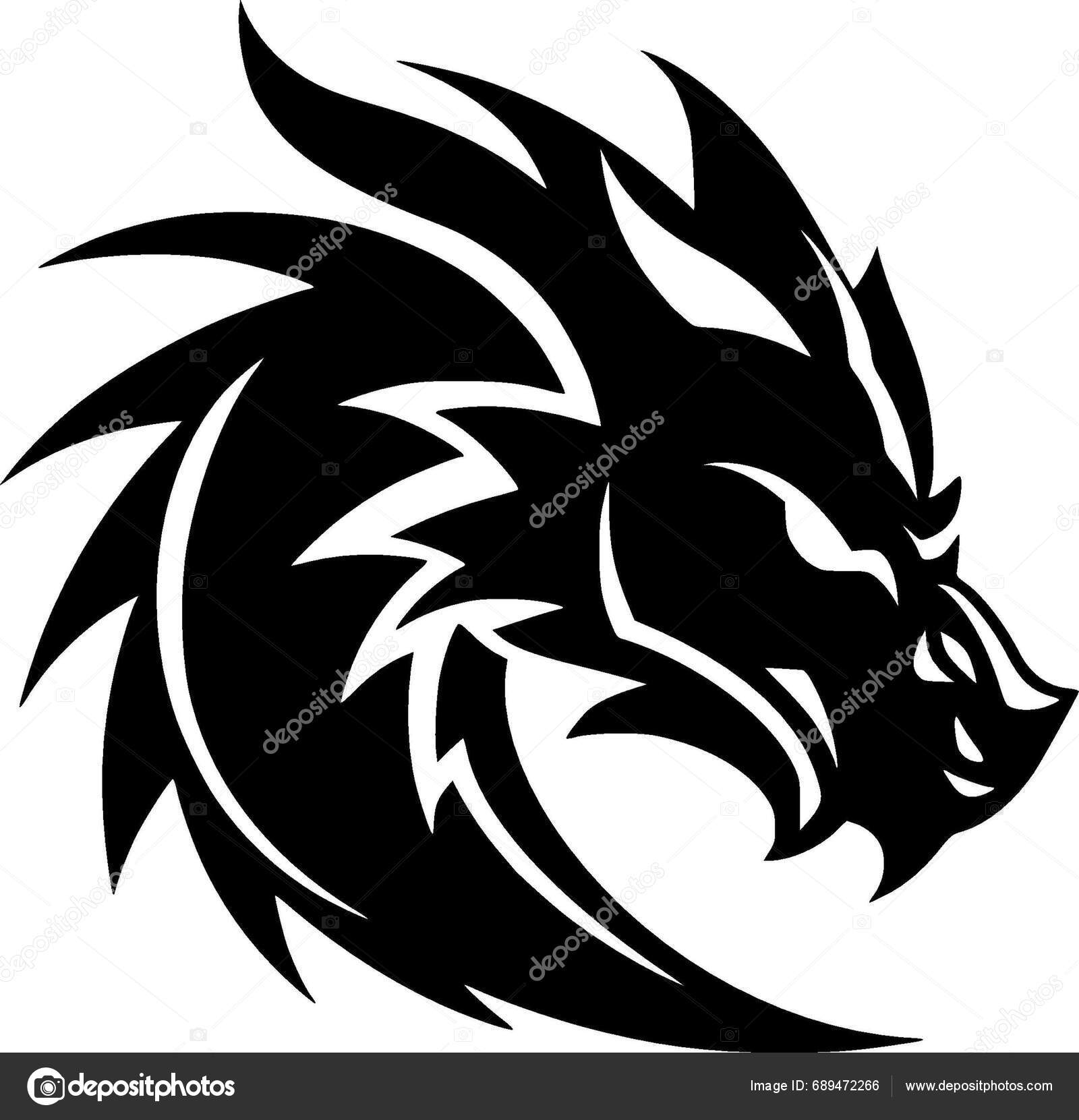Dragon Minimalist Simple Silhouette Vector Illustration Stock Vector by ...