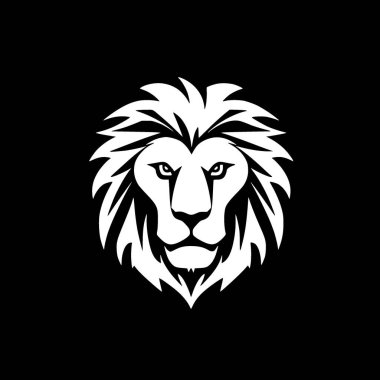 Aslan - minimalist ve düz logo - vektör illüstrasyonu