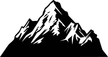 Dağlar - minimalist ve basit siluet - vektör illüstrasyonu