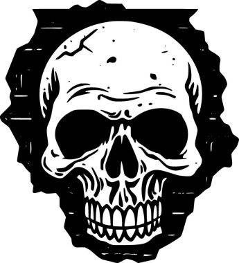 Kafatası - minimalist ve düz logo - vektör illüstrasyonu