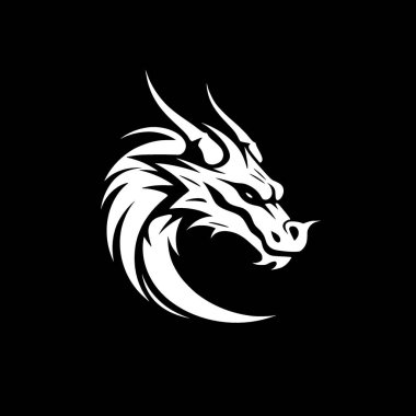 Dragon - minimalist ve düz logo - vektör illüstrasyonu