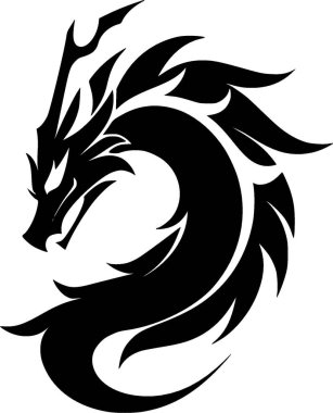 Dragon - minimalist ve basit siluet - vektör illüstrasyonu