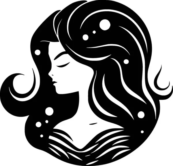 Mermaid Minimalist Flat Logo Vector Illustration — Stock Vector