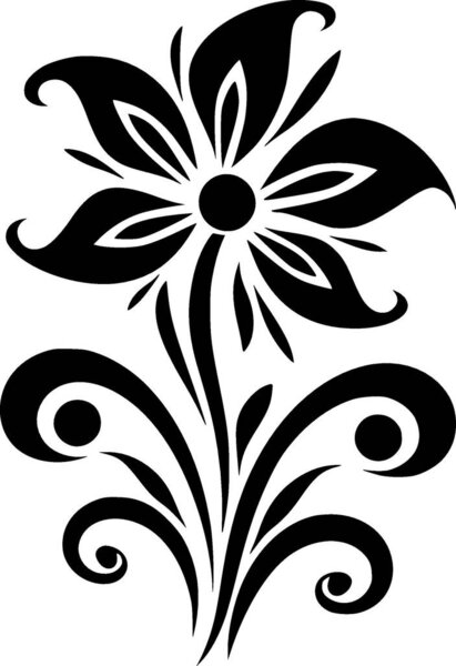 Flower - minimalist and simple silhouette - vector illustration
