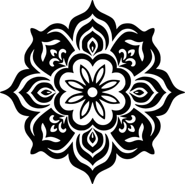 Mandala - minimalist ve düz logo - vektör illüstrasyonu