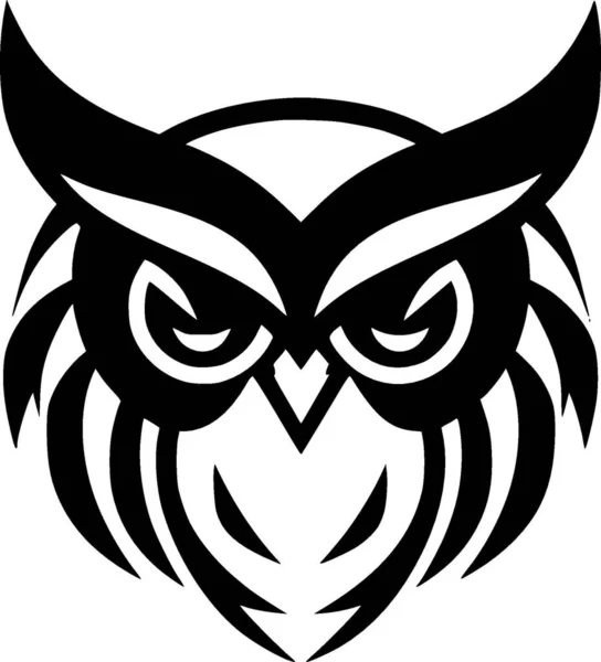 stock vector Owl - black and white vector illustration