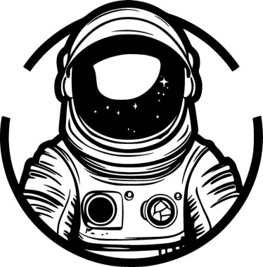 Astronot - yüksek kaliteli vektör logosu - t-shirt grafiği için ideal vektör çizimi