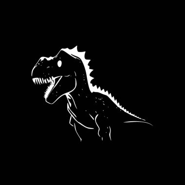 Dinozor - minimalist ve düz logo - vektör çizimi