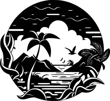 Hawaii - minimalist ve basit silüet - vektör illüstrasyonu