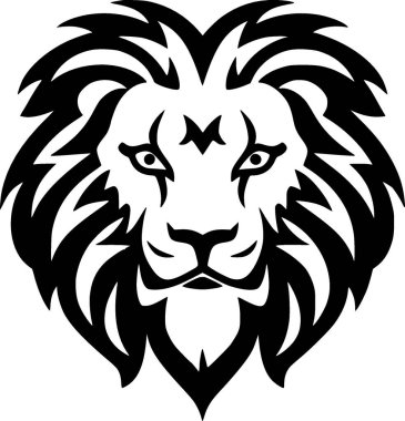 Aslan - minimalist ve düz logo - vektör illüstrasyonu