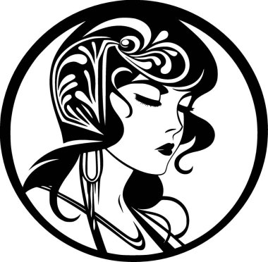 Art Nouveau - yüksek kaliteli vektör logosu - t-shirt grafiği için ideal vektör çizimi