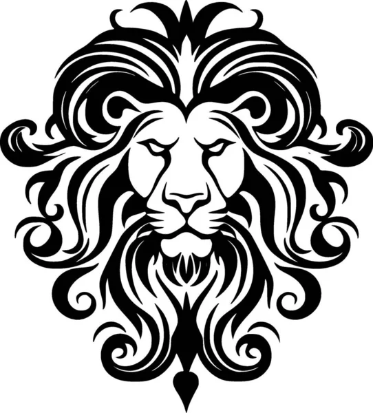 stock vector Lion - black and white vector illustration