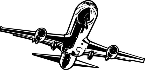 Самолет - минималистский и плоский логотип - векторная иллюстрация