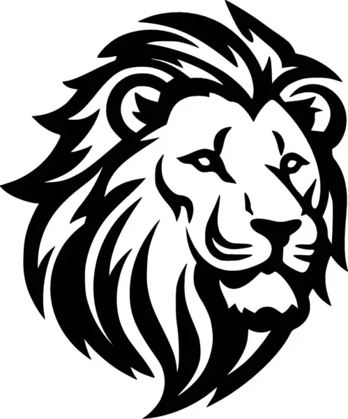 Lion Icône Isolée Noir Blanc Illustration Vectorielle Illustration De Stock