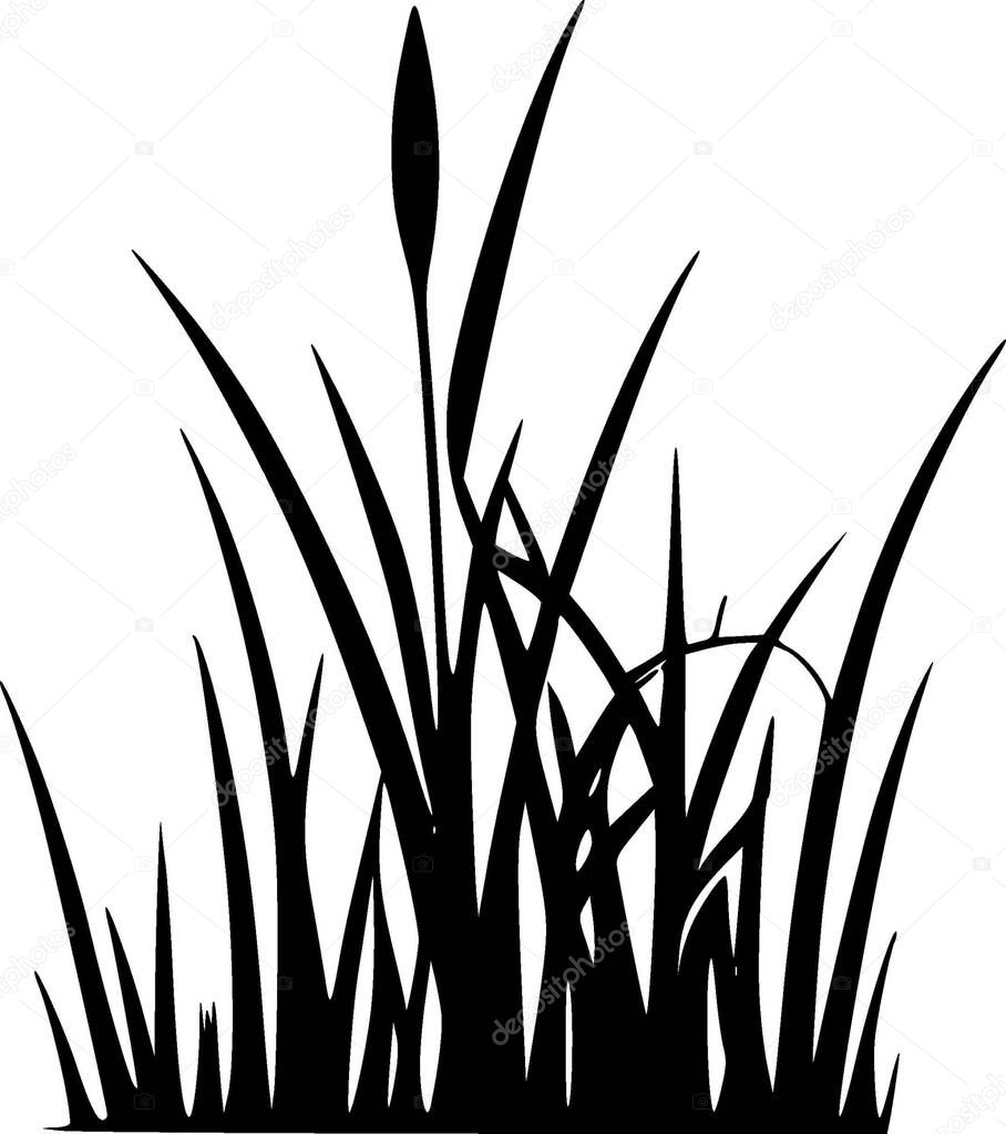 Grass - minimalist and flat logo - vector illustration
