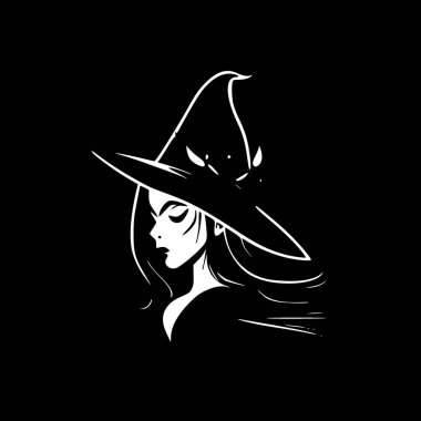 Cadı - minimalist ve düz logo - vektör illüstrasyonu