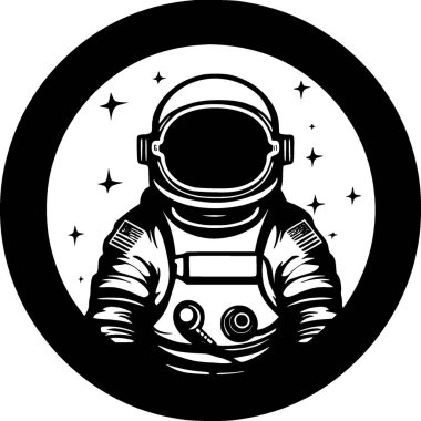 Astronot - minimalist ve basit siluet - vektör illüstrasyonu