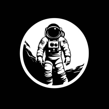 Astronot - minimalist ve basit siluet - vektör illüstrasyonu