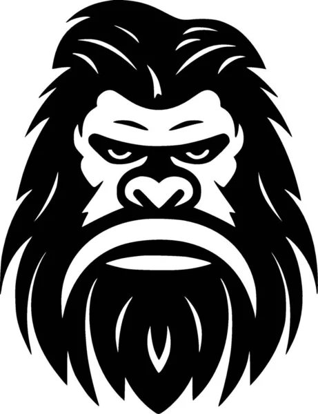 stock vector Bigfoot - black and white isolated icon - vector illustration