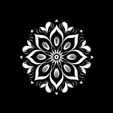 Mandala - minimalist ve düz logo - vektör illüstrasyonu