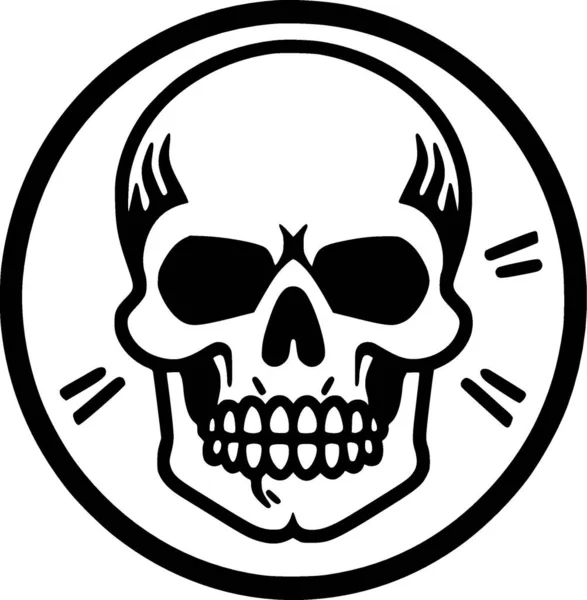 stock vector Skull - black and white vector illustration