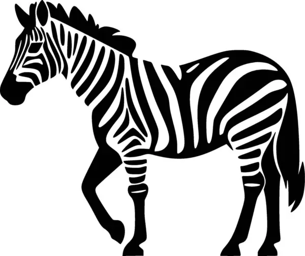 stock vector Zebra - minimalist and flat logo - vector illustration