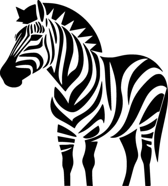 Zebra - minimalist and flat logo - vector illustration