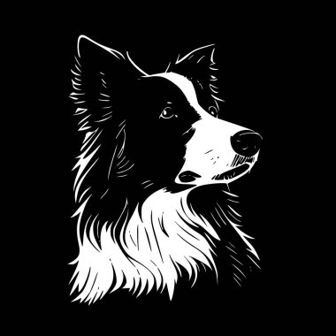 Border collie - minimalist ve düz logo - vektör illüstrasyonu