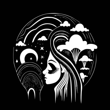 Psychedelic - yüksek kaliteli vektör logosu - t-shirt grafiği için ideal vektör çizimi