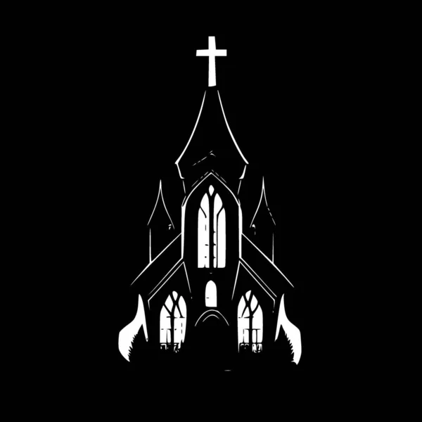 Gothic - black and white isolated icon - vector illustration