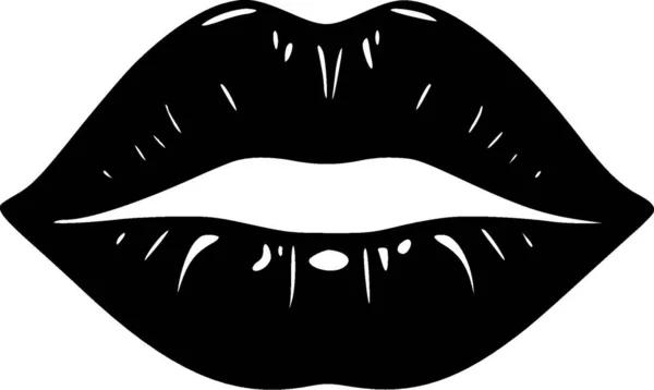 stock vector Lips - black and white vector illustration