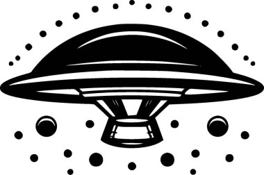 Ufo - minimalist ve düz logo - vektör illüstrasyonu