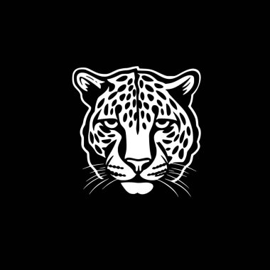 Leopar - minimalist ve basit siluet - vektör çizimi