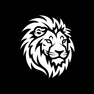 Aslan - minimalist ve düz logo - vektör illüstrasyonu