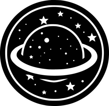 Galaksi - minimalist ve düz logo - vektör illüstrasyonu