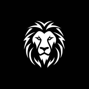 Aslan - minimalist ve düz logo - vektör illüstrasyonu