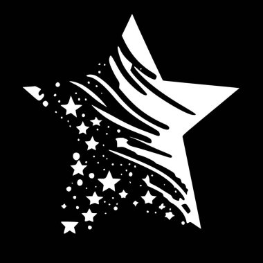 Yıldızlar - siyah ve beyaz izole edilmiş ikon - vektör illüstrasyonu