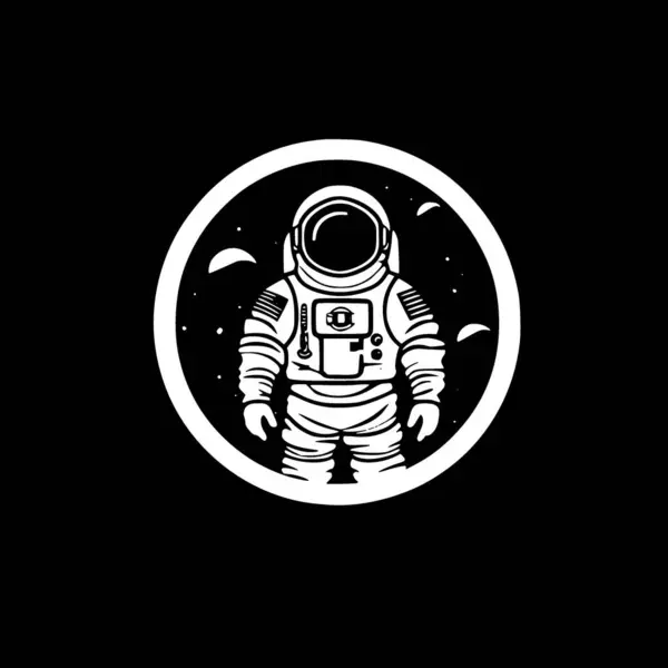 宇宙飛行士 ミニマリストでフラットなロゴ ベクターイラスト — ストックベクタ