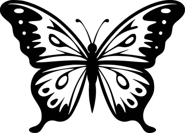 Butterfly Illustrazione Vettoriale Bianco Nero — Vettoriale Stock