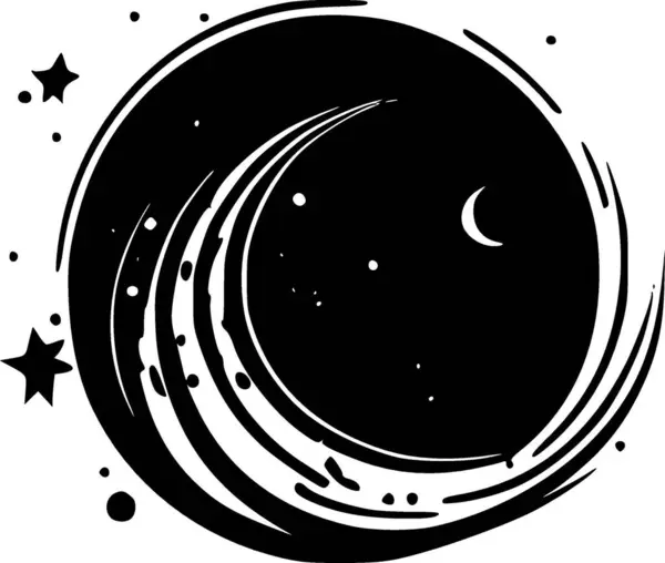 Ουράνιο Μαύρο Και Άσπρο Απομονωμένο Εικονίδιο Διανυσματική Απεικόνιση — Διανυσματικό Αρχείο