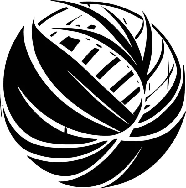 Voleibol Logotipo Minimalista Plana Ilustração Vetorial — Vetor de Stock
