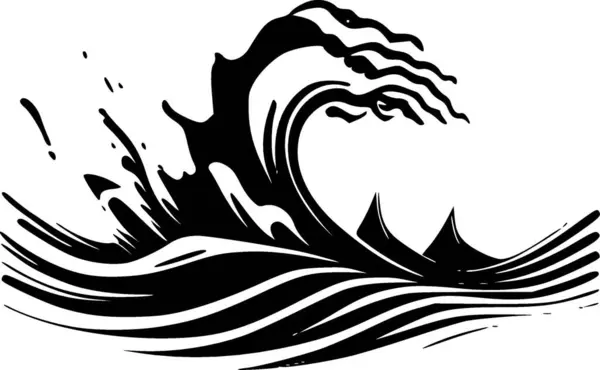 Хвилі Мінімалістичний Простий Силует Векторні Ілюстрації — стоковий вектор