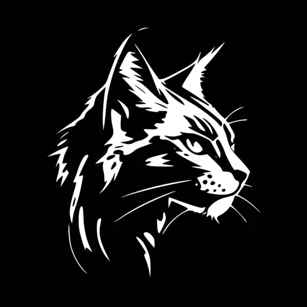 Wildcat Mustavalkoinen Vektorikuva — vektorikuva