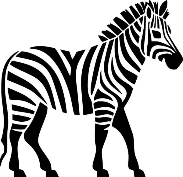 Zebra Минималистский Простой Силуэт Векторная Иллюстрация — стоковый вектор